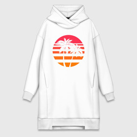 Платье-худи хлопок с принтом Пальма в городе Новоалтайск,  |  | neon | palm | retrovawe | sun | неон | пальма | ретровэйв | солнце