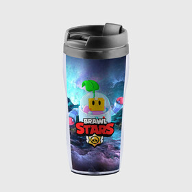 Термокружка-непроливайка с принтом BRAWL STARS SPROUT в городе Новоалтайск, внутренняя часть — пищевой пластик, наружная часть — прозрачный пластик, между ними — полиграфическая вставка с рисунком | объем — 350 мл, герметичная крышка | Тематика изображения на принте: 8 bit | 8 бит | bibi | brawl stars | crow | el brown | leon | leon shark | max | mr.p | phoenix | sally leon | shark | sprout | stars | virus | werewolf | акула | биби | вирус | ворон | леон | оборотень | пингвин