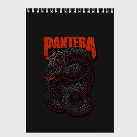 Скетчбук с принтом PANTERA в городе Новоалтайск, 100% бумага
 | 48 листов, плотность листов — 100 г/м2, плотность картонной обложки — 250 г/м2. Листы скреплены сверху удобной пружинной спиралью | 1980 | 1990 | 80 | 80 е | 90 | metal | music | pantera | panther | retro | rock | метал | музыка | пантера | ретро | рок
