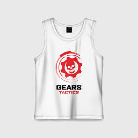 Детская майка хлопок с принтом GEARS TACTICS в городе Новоалтайск,  |  | gears 5 | gears of war | gears of war 2 | gears of war 3 | gears of war 4 | gears tactics | gears war 5.