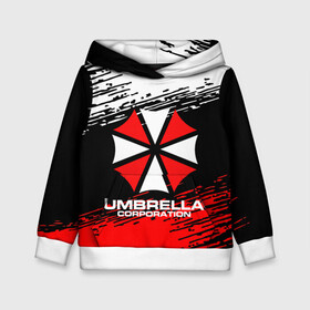 Детская толстовка 3D с принтом Umbrella Corporation. в городе Новоалтайск, 100% полиэстер | двухслойный капюшон со шнурком для регулировки, мягкие манжеты на рукавах и по низу толстовки, спереди карман-кенгуру с мягким внутренним слоем | resident evil | umbrella corporation | амбрелла | амбрелла корпорейшн | вирус | вымышленная военная и фармацевтическая корпорация | игра | умбрелла