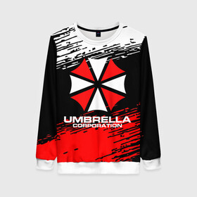 Женский свитшот 3D с принтом Umbrella Corporation. в городе Новоалтайск, 100% полиэстер с мягким внутренним слоем | круглый вырез горловины, мягкая резинка на манжетах и поясе, свободная посадка по фигуре | resident evil | umbrella corporation | амбрелла | амбрелла корпорейшн | вирус | вымышленная военная и фармацевтическая корпорация | игра | умбрелла