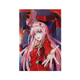 Обложка для паспорта матовая кожа с принтом DARLING IN THE FRANXX в городе Новоалтайск, натуральная матовая кожа | размер 19,3 х 13,7 см; прозрачные пластиковые крепления | Тематика изображения на принте: 02 | anime | darling in the franxx | hiro | manga | zero two | аниме | любимый во франксе | манга | милый во франксе | ноль два | хиро