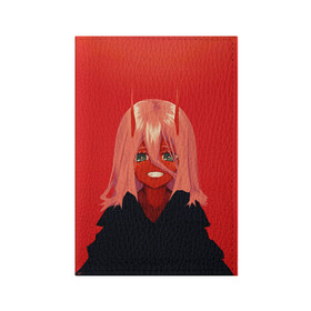 Обложка для паспорта матовая кожа с принтом LITTLE DEVIL в городе Новоалтайск, натуральная матовая кожа | размер 19,3 х 13,7 см; прозрачные пластиковые крепления | Тематика изображения на принте: 02 | anime | darling in the franxx | hiro | manga | zero two | аниме | любимый во франксе | манга | милый во франксе | ноль два | хиро