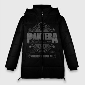 Женская зимняя куртка 3D с принтом PanterA 100% METAL в городе Новоалтайск, верх — 100% полиэстер; подкладка — 100% полиэстер; утеплитель — 100% полиэстер | длина ниже бедра, силуэт Оверсайз. Есть воротник-стойка, отстегивающийся капюшон и ветрозащитная планка. 

Боковые карманы с листочкой на кнопках и внутренний карман на молнии | группа | метал | металика | металл | пантера | рок | тяжелый | хэви