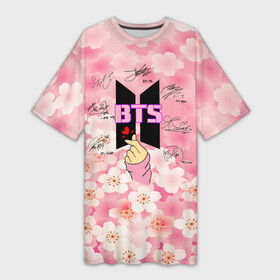 Платье-футболка 3D с принтом BTS + автографы (ТЕКСТУРА) в городе Новоалтайск,  |  | army | bangtan boys | bt21 | bts | bts army | bts stickers | j hope | jimin | jin | jungkook | k pop | korea | korean | pink bts | rap monster | rapmon | suga | v | бтс | к поп | кей | корейские | корея | кэй | любовь | музыканты | поп | розовая 
