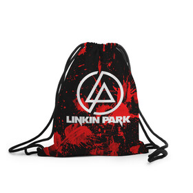 Рюкзак-мешок 3D с принтом Linkin Park в городе Новоалтайск, 100% полиэстер | плотность ткани — 200 г/м2, размер — 35 х 45 см; лямки — толстые шнурки, застежка на шнуровке, без карманов и подкладки | chester bennington | linkin park | rock | группа | линкин парк | логотип | музыка | рок | рок н ролл | честер беннингтон | эмблема