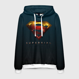 Мужская толстовка 3D с принтом Supergirl Logo в городе Новоалтайск, 100% полиэстер | двухслойный капюшон со шнурком для регулировки, мягкие манжеты на рукавах и по низу толстовки, спереди карман-кенгуру с мягким внутренним слоем. | supergirl | vdzabma | супергерл