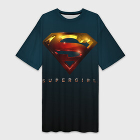 Платье-футболка 3D с принтом Supergirl Logo в городе Новоалтайск,  |  | Тематика изображения на принте: supergirl | vdzabma | супергерл