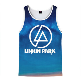 Мужская майка 3D с принтом Linkin Park в городе Новоалтайск, 100% полиэстер | круглая горловина, приталенный силуэт, длина до линии бедра. Пройма и горловина окантованы тонкой бейкой | chester bennington | linkin park | rock | space | группа | космос | линкин парк | логотип | музыка | рок | рок н ролл | честер беннингтон | эмблема