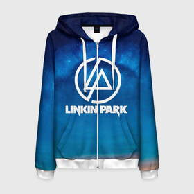 Мужская толстовка 3D на молнии с принтом Linkin Park в городе Новоалтайск, 100% полиэстер | длина до линии бедра, манжеты и пояс оформлены мягкой тканевой резинкой, двухслойный капюшон со шнурком для регулировки, спереди молния, по бокам два кармана | chester bennington | linkin park | rock | space | группа | космос | линкин парк | логотип | музыка | рок | рок н ролл | честер беннингтон | эмблема