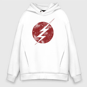 Мужское худи Oversize хлопок с принтом The Flash logo в городе Новоалтайск, френч-терри — 70% хлопок, 30% полиэстер. Мягкий теплый начес внутри —100% хлопок | боковые карманы, эластичные манжеты и нижняя кромка, капюшон на магнитной кнопке | the flash | vdzabma | флэш