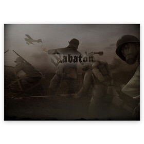 Поздравительная открытка с принтом Sabaton. в городе Новоалтайск, 100% бумага | плотность бумаги 280 г/м2, матовая, на обратной стороне линовка и место для марки
 | Тематика изображения на принте: battle metal | sabaton | военная тематика | военные песни | война | история войны | классика | музыка | патриотизм | рок | рок группа | сабатон | солдаты | шведская хэви пауэр метал группа