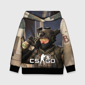 Детская толстовка 3D с принтом CS:GO в городе Новоалтайск, 100% полиэстер | двухслойный капюшон со шнурком для регулировки, мягкие манжеты на рукавах и по низу толстовки, спереди карман-кенгуру с мягким внутренним слоем | counter strike | cs | cs go | csgo | game | винтовка | вой | го | игрок | компьютерная игра | контер страйк | контр страйк | контра | коунтер страйк | кс | оружие | пистолет