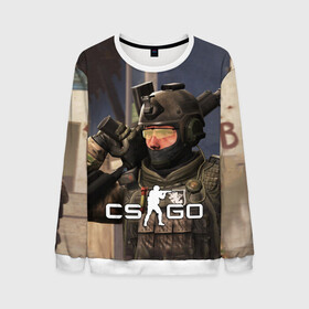Мужской свитшот 3D с принтом CS:GO в городе Новоалтайск, 100% полиэстер с мягким внутренним слоем | круглый вырез горловины, мягкая резинка на манжетах и поясе, свободная посадка по фигуре | counter strike | cs | cs go | csgo | game | винтовка | вой | го | игрок | компьютерная игра | контер страйк | контр страйк | контра | коунтер страйк | кс | оружие | пистолет