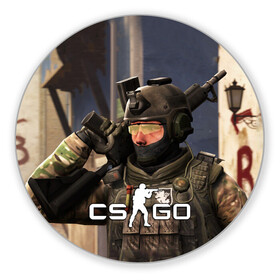 Коврик для мышки круглый с принтом CS:GO в городе Новоалтайск, резина и полиэстер | круглая форма, изображение наносится на всю лицевую часть | counter strike | cs | cs go | csgo | game | винтовка | вой | го | игрок | компьютерная игра | контер страйк | контр страйк | контра | коунтер страйк | кс | оружие | пистолет