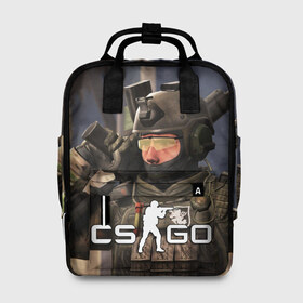 Женский рюкзак 3D с принтом CS:GO в городе Новоалтайск, 100% полиэстер | лямки с регулируемой длиной, сверху ручки, чтобы рюкзак нести как сумку. Основное отделение закрывается на молнию, как и внешний карман. Внутри два дополнительных кармана, один из которых закрывается на молнию. По бокам два дополнительных кармашка, куда поместится маленькая бутылочка
 | counter strike | cs | cs go | csgo | game | винтовка | вой | го | игрок | компьютерная игра | контер страйк | контр страйк | контра | коунтер страйк | кс | оружие | пистолет