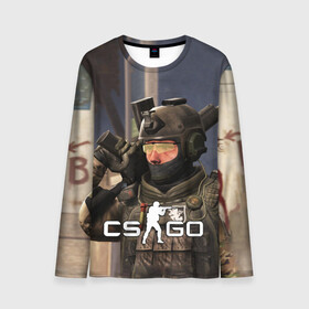 Мужской лонгслив 3D с принтом CS:GO в городе Новоалтайск, 100% полиэстер | длинные рукава, круглый вырез горловины, полуприлегающий силуэт | counter strike | cs | cs go | csgo | game | винтовка | вой | го | игрок | компьютерная игра | контер страйк | контр страйк | контра | коунтер страйк | кс | оружие | пистолет