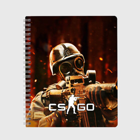 Тетрадь с принтом CSGO в городе Новоалтайск, 100% бумага | 48 листов, плотность листов — 60 г/м2, плотность картонной обложки — 250 г/м2. Листы скреплены сбоку удобной пружинной спиралью. Уголки страниц и обложки скругленные. Цвет линий — светло-серый
 | counter strike | cs | cs go | csgo | game | винтовка | вой | го | игрок | компьютерная игра | контер страйк | контр страйк | контра | коунтер страйк | кс | оружие | пистолет