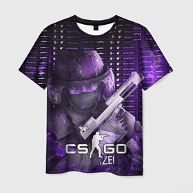 Мужская футболка 3D с принтом CS:GO в городе Новоалтайск, 100% полиэфир | прямой крой, круглый вырез горловины, длина до линии бедер | counter strike | cs | cs go | csgo | game | винтовка | вой | го | игрок | компьютерная игра | контер страйк | контр страйк | контра | коунтер страйк | кс | оружие | пистолет