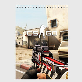 Скетчбук с принтом CSGO в городе Новоалтайск, 100% бумага
 | 48 листов, плотность листов — 100 г/м2, плотность картонной обложки — 250 г/м2. Листы скреплены сверху удобной пружинной спиралью | counter strike | cs | cs go | csgo | game | винтовка | вой | го | игрок | компьютерная игра | контер страйк | контр страйк | контра | коунтер страйк | кс | оружие | пистолет
