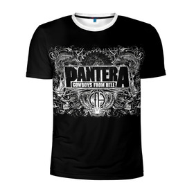 Мужская футболка 3D спортивная с принтом PANTERA. в городе Новоалтайск, 100% полиэстер с улучшенными характеристиками | приталенный силуэт, круглая горловина, широкие плечи, сужается к линии бедра | pantera | американская метал группа | грув метал | группа | музыка | пантера | рок | рок группа