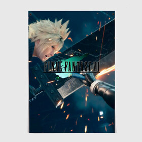 Постер с принтом FINAL FANTASY VII: REMAKE. в городе Новоалтайск, 100% бумага
 | бумага, плотность 150 мг. Матовая, но за счет высокого коэффициента гладкости имеет небольшой блеск и дает на свету блики, но в отличии от глянцевой бумаги не покрыта лаком | 