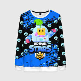 Женский свитшот 3D с принтом Brawl Stars SPROUT. в городе Новоалтайск, 100% полиэстер с мягким внутренним слоем | круглый вырез горловины, мягкая резинка на манжетах и поясе, свободная посадка по фигуре | bibi | brawl stars | crow | leon | leon shark | max | mecha crow | mr.p | sally leon | shark | sprout | virus 8 bit | берли | биби | бравл старс | вирус 8 бит | ворон | леон | макс | мешха кров | оборотень | спроут | сэли леон