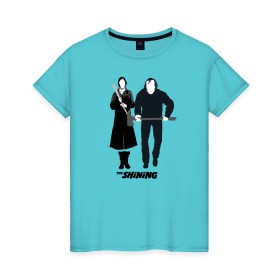 Женская футболка хлопок с принтом The Shining в городе Новоалтайск, 100% хлопок | прямой крой, круглый вырез горловины, длина до линии бедер, слегка спущенное плечо | the shining | vdosadir | сияние | стэнли кубрик