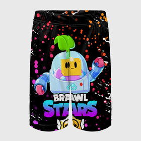 Детские спортивные шорты 3D с принтом BRAWL STARS SPROUT в городе Новоалтайск,  100% полиэстер
 | пояс оформлен широкой мягкой резинкой, ткань тянется
 | 8 bit | brawl stars | brawl stars sprout | crow | leon shark | max | mr.p | sally leon | shark | sprout | tara | werewolf leon | берли | бравл старс | ворон | макс | оборотень | спроут | тара