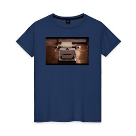 Женская футболка хлопок с принтом The Shining Typewriter Frame в городе Новоалтайск, 100% хлопок | прямой крой, круглый вырез горловины, длина до линии бедер, слегка спущенное плечо | the shining | vdosadir | сияние | стэнли кубрик
