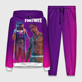 Женский костюм 3D (с толстовкой) с принтом Travis Scott, Fortnite в городе Новоалтайск,  |  | 23 24 апреля | astronomical | epic games | fortnite | travis scott | концерт | концерт рэпера трэвиса скотта в fortnite | скин travis scott | тревис | трэвис скот | трэвис скотт | фортнайт