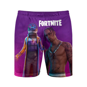 Мужские шорты спортивные с принтом Travis Scott Fortnite в городе Новоалтайск,  |  | 23 24 апреля | astronomical | epic games | fortnite | travis scott | концерт | концерт рэпера трэвиса скотта в fortnite | скин travis scott | тревис | трэвис скот | трэвис скотт | фортнайт