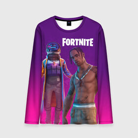 Мужской лонгслив 3D с принтом Travis Scott, Fortnite  в городе Новоалтайск, 100% полиэстер | длинные рукава, круглый вырез горловины, полуприлегающий силуэт | 23 24 апреля | astronomical | epic games | fortnite | travis scott | концерт | концерт рэпера трэвиса скотта в fortnite | скин travis scott | тревис | трэвис скот | трэвис скотт | фортнайт