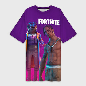 Платье-футболка 3D с принтом Travis Scott, Fortnite в городе Новоалтайск,  |  | 23 24 апреля | astronomical | epic games | fortnite | travis scott | концерт | концерт рэпера трэвиса скотта в fortnite | скин travis scott | тревис | трэвис скот | трэвис скотт | фортнайт