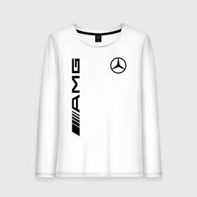 Женский лонгслив хлопок с принтом MERCEDES-BENZ AMG в городе Новоалтайск, 100% хлопок |  | amg | auto | mercedes | sport | авто | автомобиль | автомобильные | амг | бренд | марка | машины | мерседес | спорт