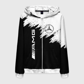 Мужская толстовка 3D на молнии с принтом MERCEDES-BENZ AMG в городе Новоалтайск, 100% полиэстер | длина до линии бедра, манжеты и пояс оформлены мягкой тканевой резинкой, двухслойный капюшон со шнурком для регулировки, спереди молния, по бокам два кармана | amg | auto | brabus | mercedes | sport | авто | автомобиль | автомобильные | амг | брабус | бренд | марка | машины | мерседес | спорт
