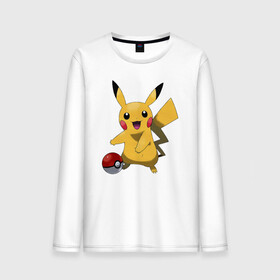 Мужской лонгслив хлопок с принтом Пикачу в городе Новоалтайск, 100% хлопок |  | pikachu | pokemon | аниме | зверек | мультик | мультфильм | пика | пикачу | покемон | покемоны