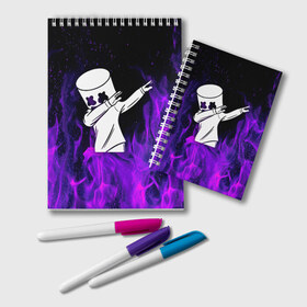 Блокнот с принтом FORTNITE x MARSHMELLO в городе Новоалтайск, 100% бумага | 48 листов, плотность листов — 60 г/м2, плотность картонной обложки — 250 г/м2. Листы скреплены удобной пружинной спиралью. Цвет линий — светло-серый
 | fortnite | fortnite 2 | fortnite x маршмелло | ikonik | marshmello | ninja | ninja streamer | иконик | ниндзя | пили | фортнайт | фортнайт 2 | фортнайт глава 2