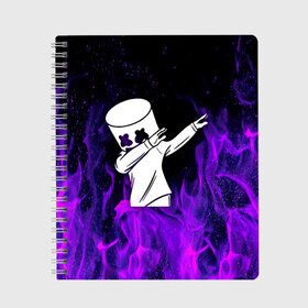 Тетрадь с принтом FORTNITE x MARSHMELLO в городе Новоалтайск, 100% бумага | 48 листов, плотность листов — 60 г/м2, плотность картонной обложки — 250 г/м2. Листы скреплены сбоку удобной пружинной спиралью. Уголки страниц и обложки скругленные. Цвет линий — светло-серый
 | fortnite | fortnite 2 | fortnite x маршмелло | ikonik | marshmello | ninja | ninja streamer | иконик | ниндзя | пили | фортнайт | фортнайт 2 | фортнайт глава 2