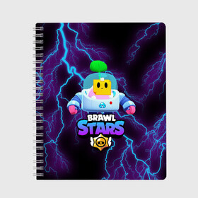 Тетрадь с принтом Brawl Stars SPROUT в городе Новоалтайск, 100% бумага | 48 листов, плотность листов — 60 г/м2, плотность картонной обложки — 250 г/м2. Листы скреплены сбоку удобной пружинной спиралью. Уголки страниц и обложки скругленные. Цвет линий — светло-серый
 | Тематика изображения на принте: 8 bit | 8 бит | brawl | brawl stars | crow | leon | sprout | stars | бравл | бравл старс | браво старс | гроза | игра | компьютерная | кров | леон | молния | онлайн | старс