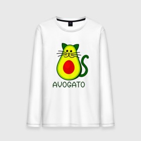Мужской лонгслив хлопок с принтом Avokado в городе Новоалтайск, 100% хлопок |  | animal | art | avogato | avokado | cat | meme | авокадо | арт | голова | животное | животные | кот | кот мем | кошка | мем | персонаж | стикер | фрукт
