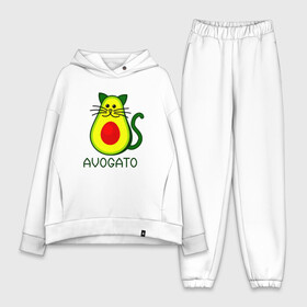 Женский костюм хлопок Oversize с принтом Avokado в городе Новоалтайск,  |  | animal | art | avogato | avokado | cat | meme | авокадо | арт | голова | животное | животные | кот | кот мем | кошка | мем | персонаж | стикер | фрукт