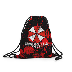 Рюкзак-мешок 3D с принтом UMBRELLA в городе Новоалтайск, 100% полиэстер | плотность ткани — 200 г/м2, размер — 35 х 45 см; лямки — толстые шнурки, застежка на шнуровке, без карманов и подкладки | biohazard | blood | coronavirus | evil | monster | resident evil | umbrella | virus | абстракция | амбрелла | вирус | игра | коронавирус | кровь | логотип | монстр | опасность | пандемия