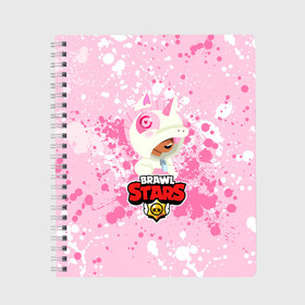 Тетрадь с принтом BRAWL STARS LEON UNICORN в городе Новоалтайск, 100% бумага | 48 листов, плотность листов — 60 г/м2, плотность картонной обложки — 250 г/м2. Листы скреплены сбоку удобной пружинной спиралью. Уголки страниц и обложки скругленные. Цвет линий — светло-серый
 | brawl stars leon | leon | sndy | stars | бравл старс | бравл старс игра | бравл старс леон единорог | леон | леон brawl stars | леон единорог | розовый бравл старс | тай дай