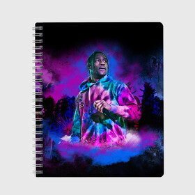 Тетрадь с принтом TRAVIS SCOTT в городе Новоалтайск, 100% бумага | 48 листов, плотность листов — 60 г/м2, плотность картонной обложки — 250 г/м2. Листы скреплены сбоку удобной пружинной спиралью. Уголки страниц и обложки скругленные. Цвет линий — светло-серый
 | Тематика изображения на принте: america | astroworld | cactus jack | rap | travis scott | usa | wish you were here | америка | зарубежный реп | кактус джек | реп | сша | трэвис скотт