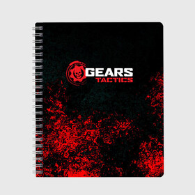 Тетрадь с принтом GEARS TACTICS в городе Новоалтайск, 100% бумага | 48 листов, плотность листов — 60 г/м2, плотность картонной обложки — 250 г/м2. Листы скреплены сбоку удобной пружинной спиралью. Уголки страниц и обложки скругленные. Цвет линий — светло-серый
 | gears 5 | gears of war | gears tactics