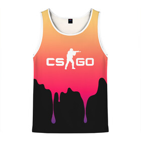 Мужская майка 3D с принтом CS GO GRADIENT в городе Новоалтайск, 100% полиэстер | круглая горловина, приталенный силуэт, длина до линии бедра. Пройма и горловина окантованы тонкой бейкой | cs go | cs going | кс го | кс го кейс | кс го скин | скачивать кс. | скины cs go