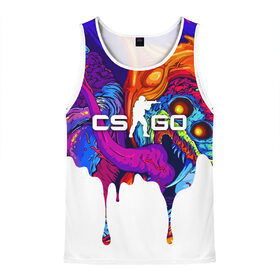 Мужская майка 3D с принтом CS GO HYPER BEAST в городе Новоалтайск, 100% полиэстер | круглая горловина, приталенный силуэт, длина до линии бедра. Пройма и горловина окантованы тонкой бейкой | cs go | cs going | кс го | кс го кейс | кс го скин | скачивать кс. | скины cs go
