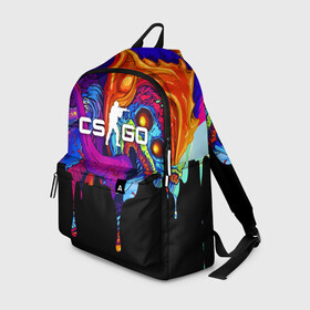 Рюкзак 3D с принтом CS GO HYPER BEAST в городе Новоалтайск, 100% полиэстер | лямки с регулируемой длиной, сверху петелька, чтобы рюкзак можно было повесить на вешалку. Основное отделение закрывается на молнию, как и внешний карман. Внутри два дополнительных кармана, один из которых закрывается на молнию. По бокам два дополнительных кармашка | cs go | cs going | кс го | кс го кейс | кс го скин | скачивать кс. | скины cs go